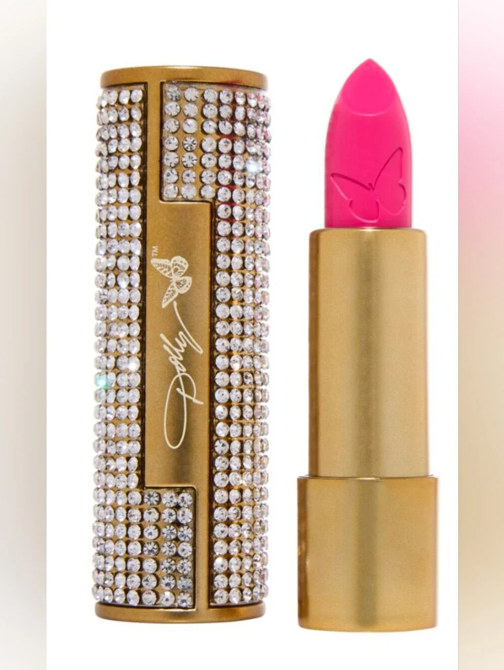 🆕 DOLLY PARTON'S Heavens Kiss Pink Lemonade Rhinestone Studded Lipstick